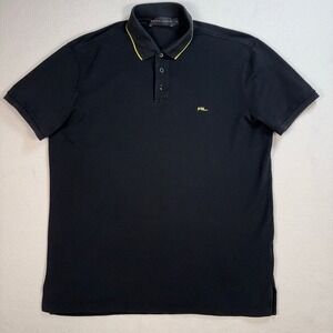 Ralph Lauren Black Label Polo Shirt Men's M Black RL Logo Stretch Preppy